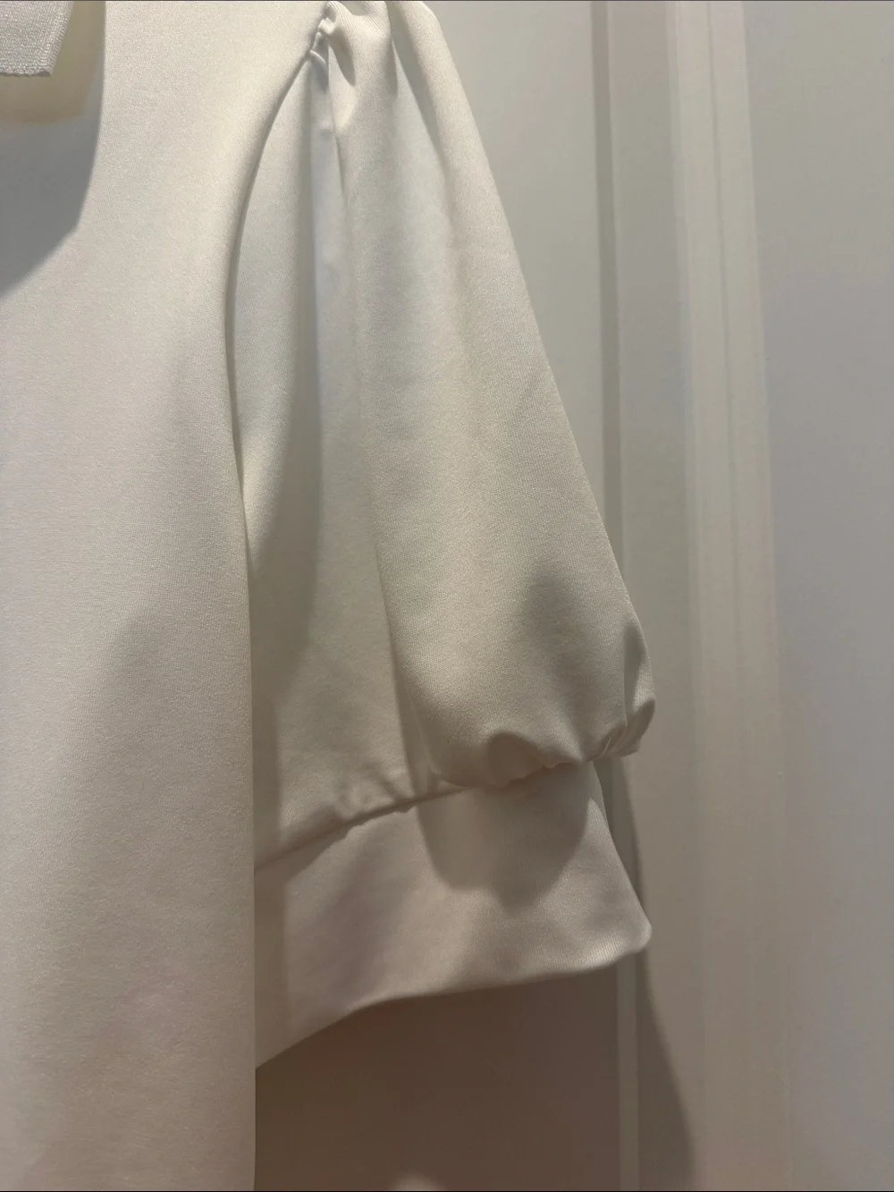 Tuckernuck Tuck Sport White Puff-Sleeve Polo Blouse Small